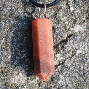 Genuine Orange Jasper Crystal Necklace